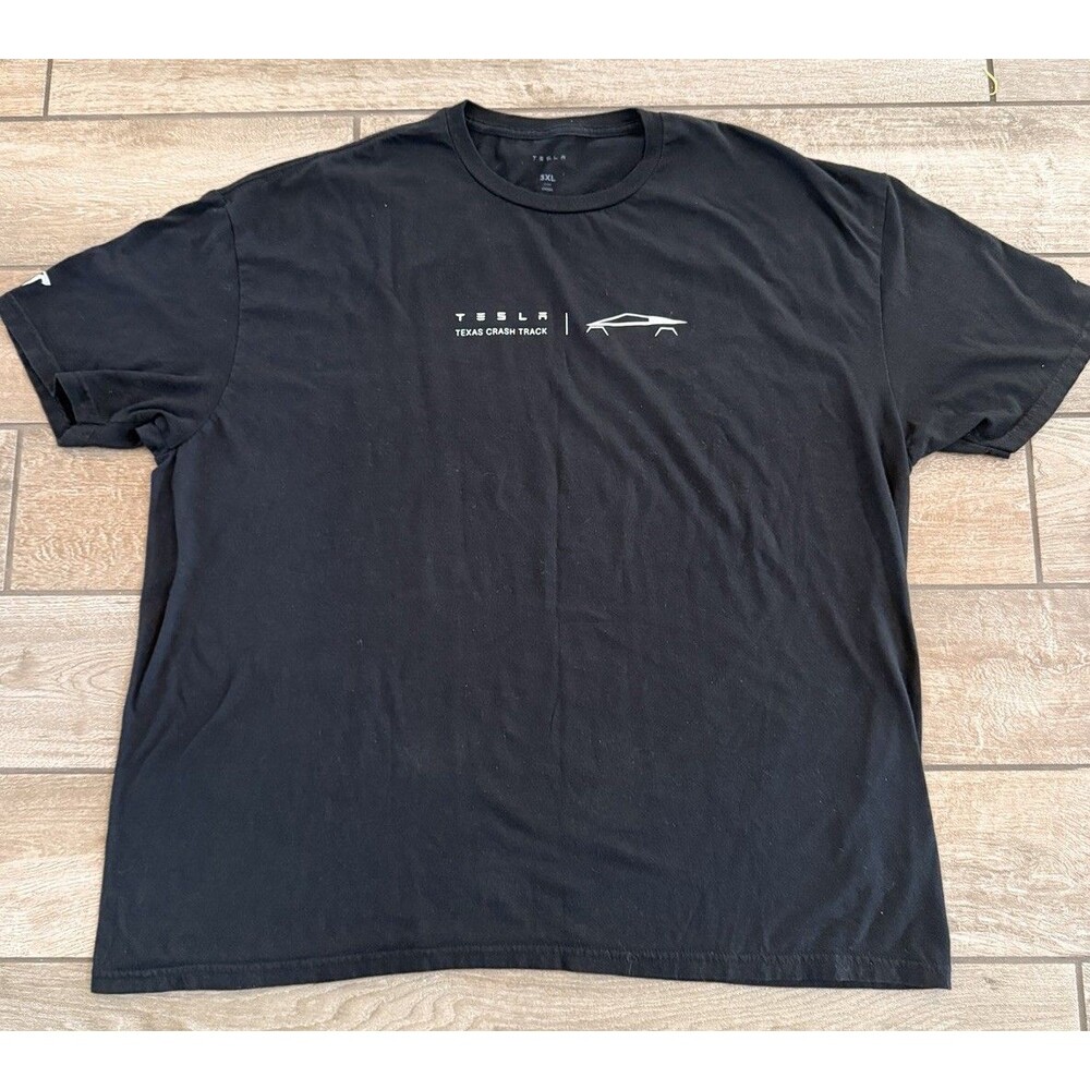 Tesla Texas crash track T-shirt 3xl Cyber truck Elon Short Sleeve Black - Picture 2 of 9